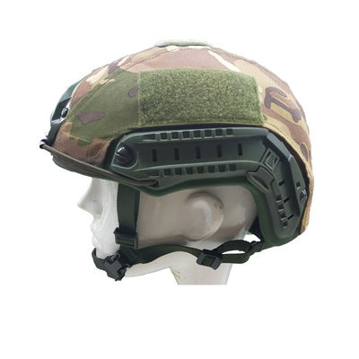 PE / Aramid Reliable FAST Bulleproof Helmet Fitted With Multiple Accessories Black / Green NIJ IIIA For Special Forces